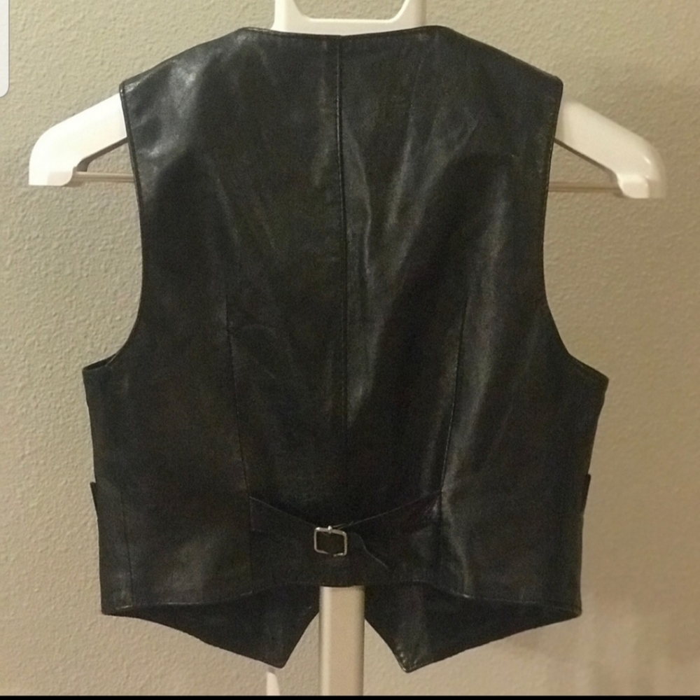 Black Vintage real Vest. Size M